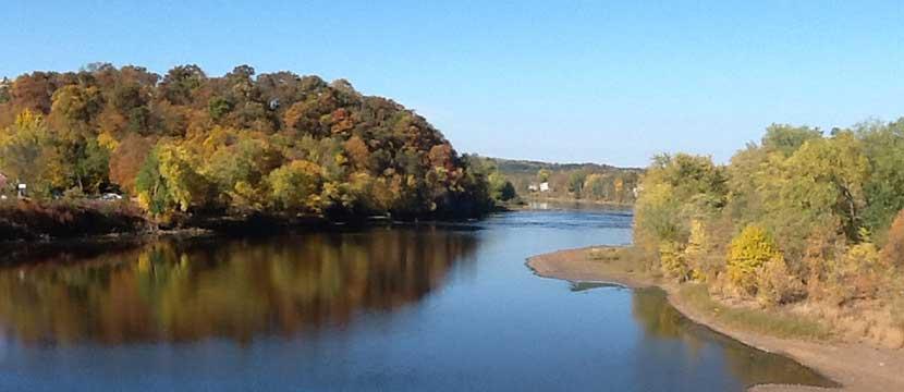 river scenery including bridge